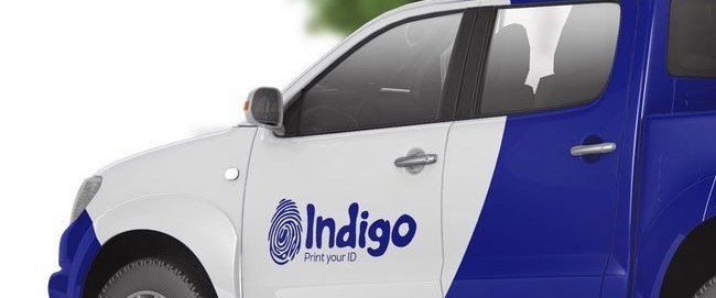 Mockup d'un véhicule habillé aux couleurs Indigo Space